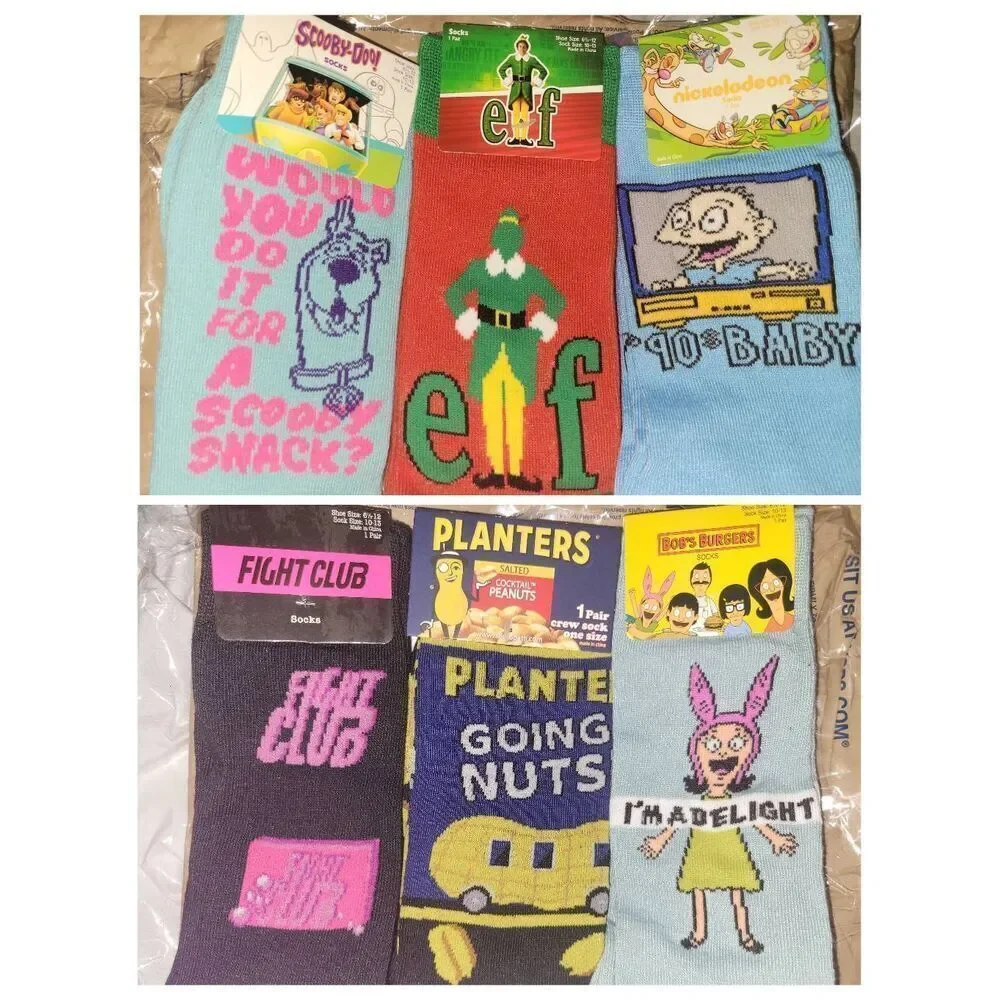 1 pair 2pc 90s theme crew socks